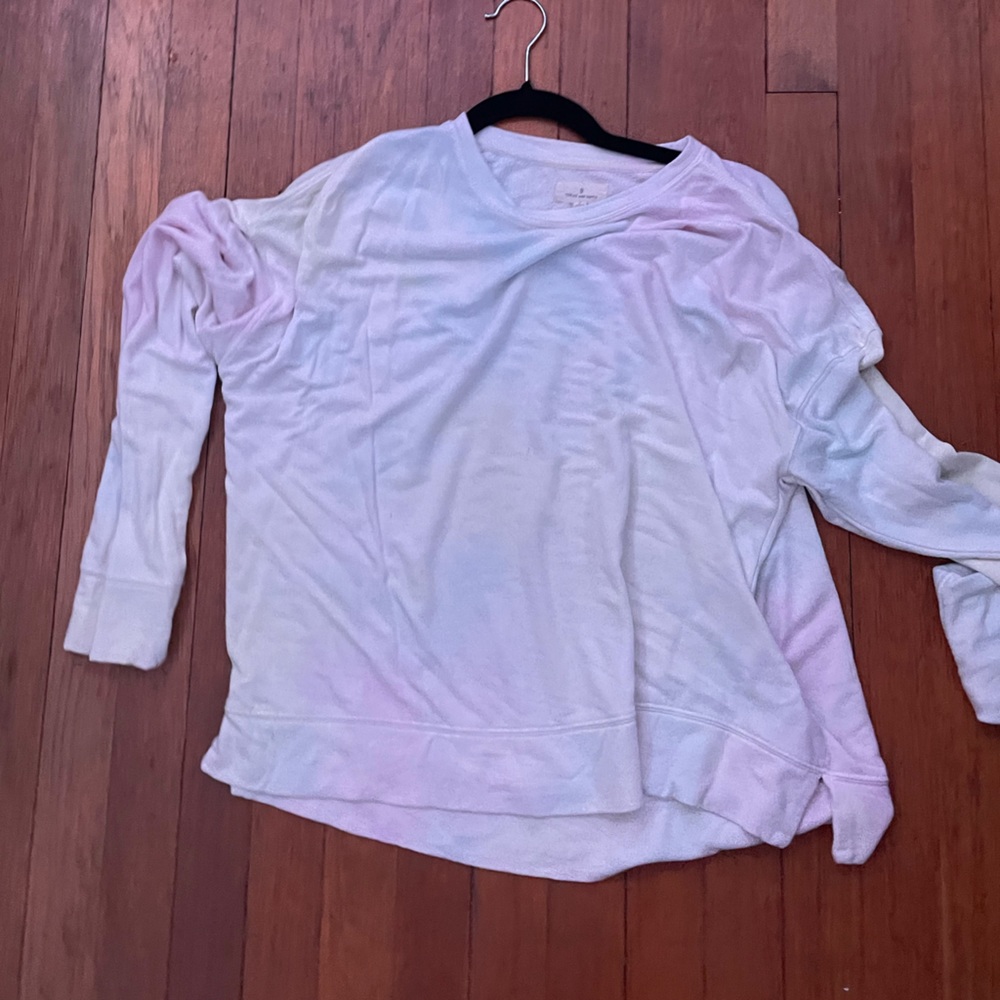 Thread And Supply Sweater, S, Light Rainbow, Mostly Pink